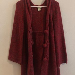 Small red cardigan sweater